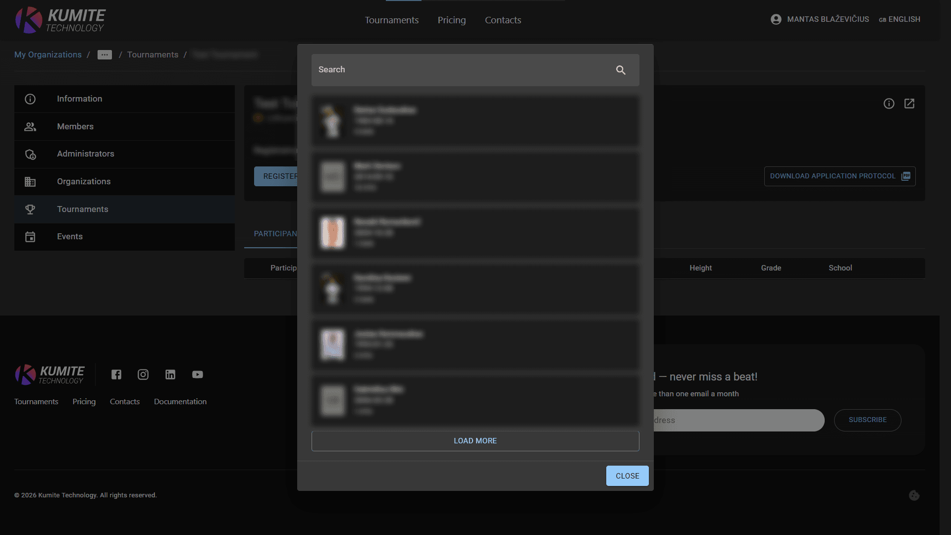 Search and Select Member