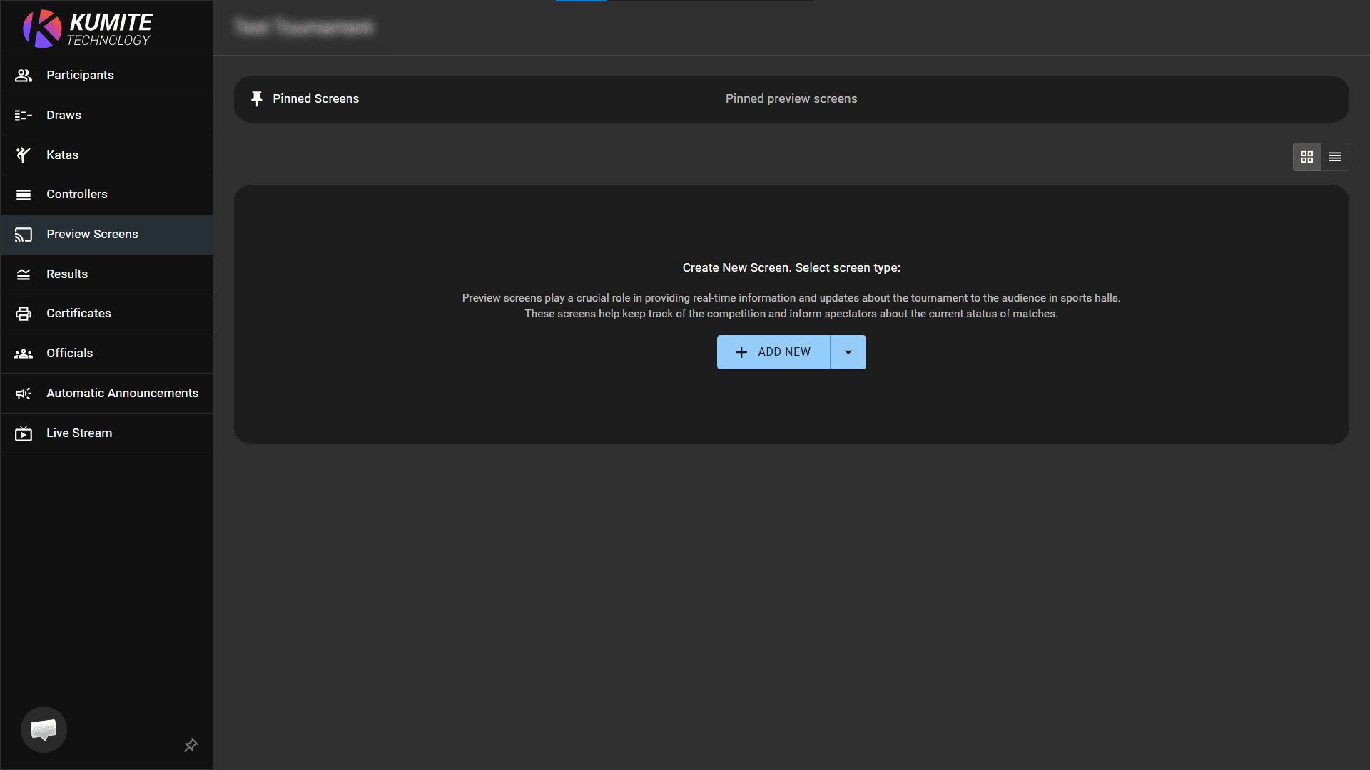 Preview Screens Page