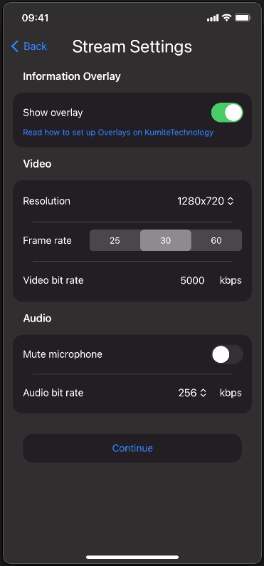 Stream Settings