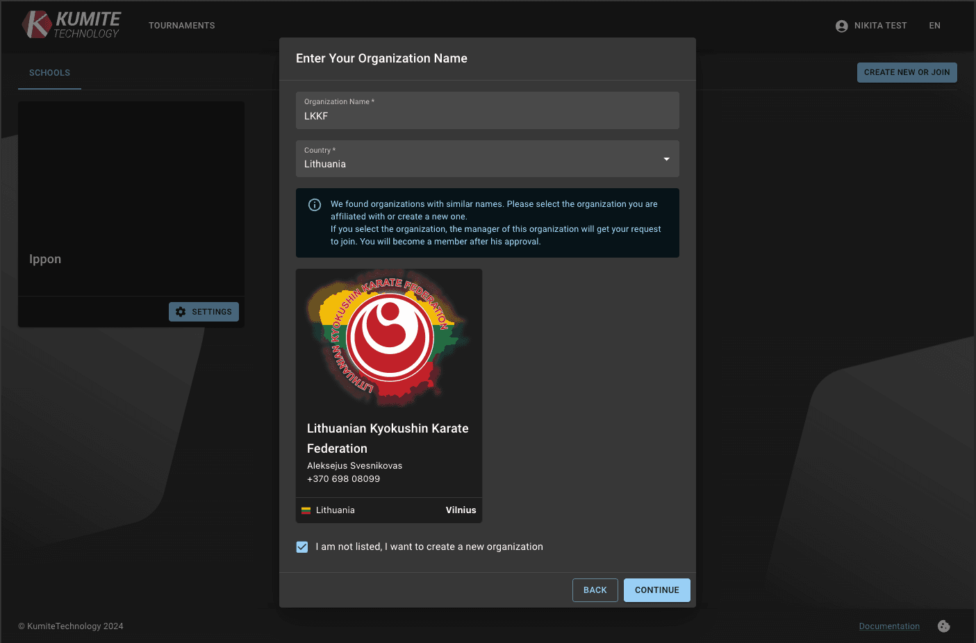 Organization Not Listed